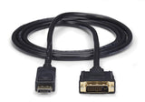 1.8m DisplayPort to DVI Cable (6 ft) - Male to Male, 1080p HD Resolution, Passive Adapter