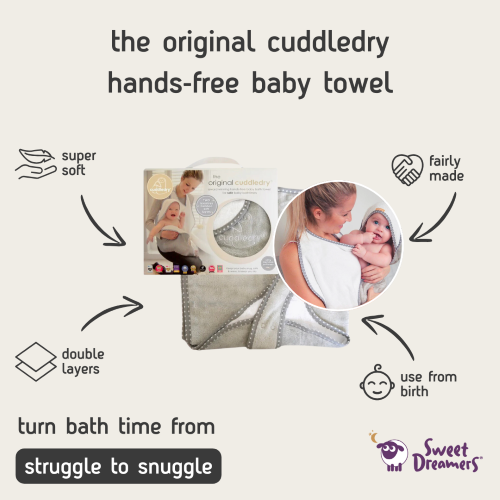 Cuddledry Handsfree Towel - Oatmeal / Grey