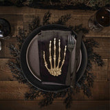 Elegant black foliage placemats, 40cm diameter, eco-friendly, perfect for enhancing any dining occasion.