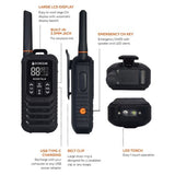 Ecoxgear Ecoxtalk 2-Watt IP67 Handheld UHF Radio 13km, Twin Pack