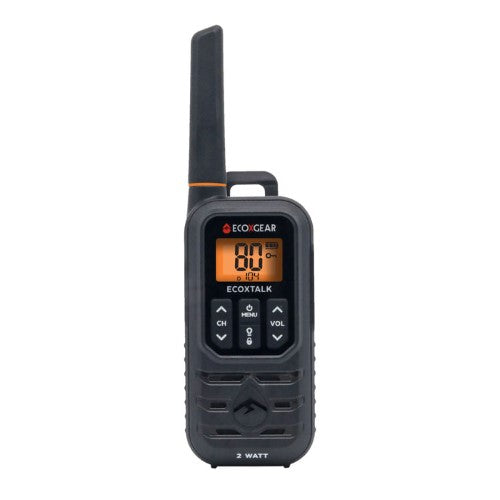 ECOXGEAR ECOXTALK EXG210S-2PK Rugged 2.0 Watt UHF Radios, Pack of 2, Black