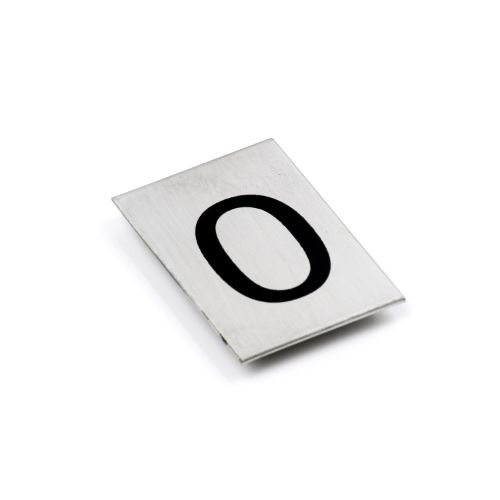 Adhesive Number/Letter Black 50x29 - Brushed Stainless Steel