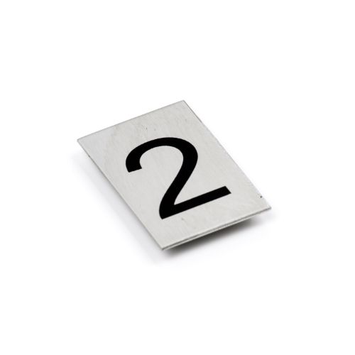 Adhesive Number/Letter Black 50x30 - Brushed Stainless Steel -2
