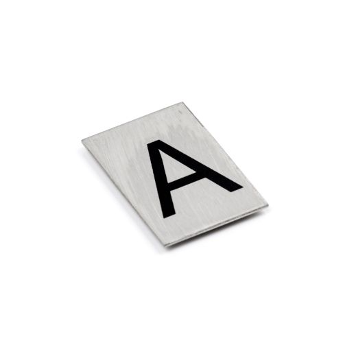 Adhesive Number/Letter Black 50x30 - Brushed Stainless Steel