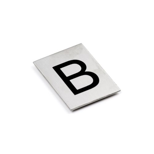 Adhesive Number/Letter Black 50x30 - Brushed Stainless Steel -B