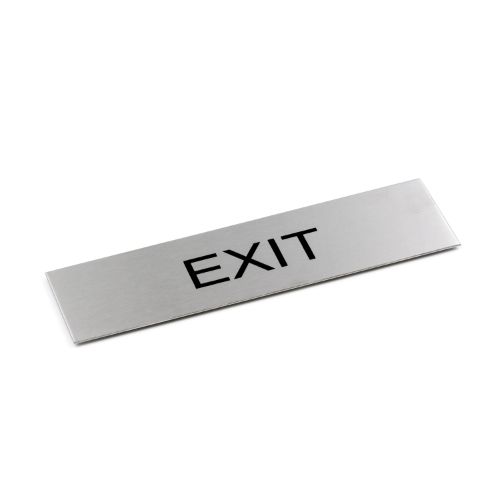 Adhesive "Exit" Black 170 x 50 - Brushed Stainless Steel