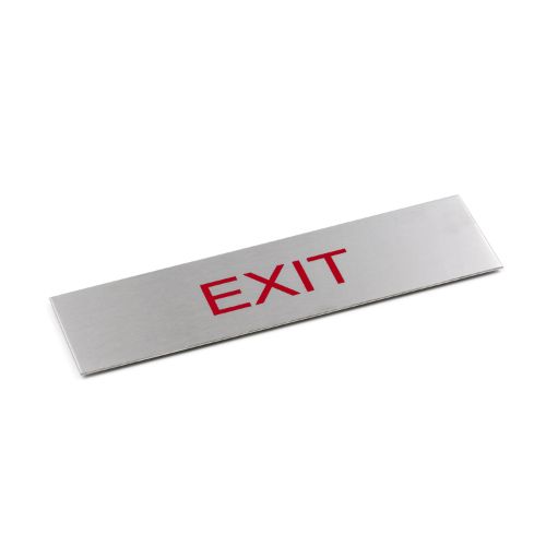 Adhesive "Exit" Red 170 x 50 - Brushed Stainless Steel