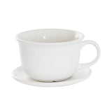 Ceramic Coffee Cup Pot & Plate Matte White