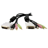 High-Quality 4-in-1 KVM Cable for DVI, USB, Audio & Microphone - 1.8m (6ft) - Compatible with Popular Brands