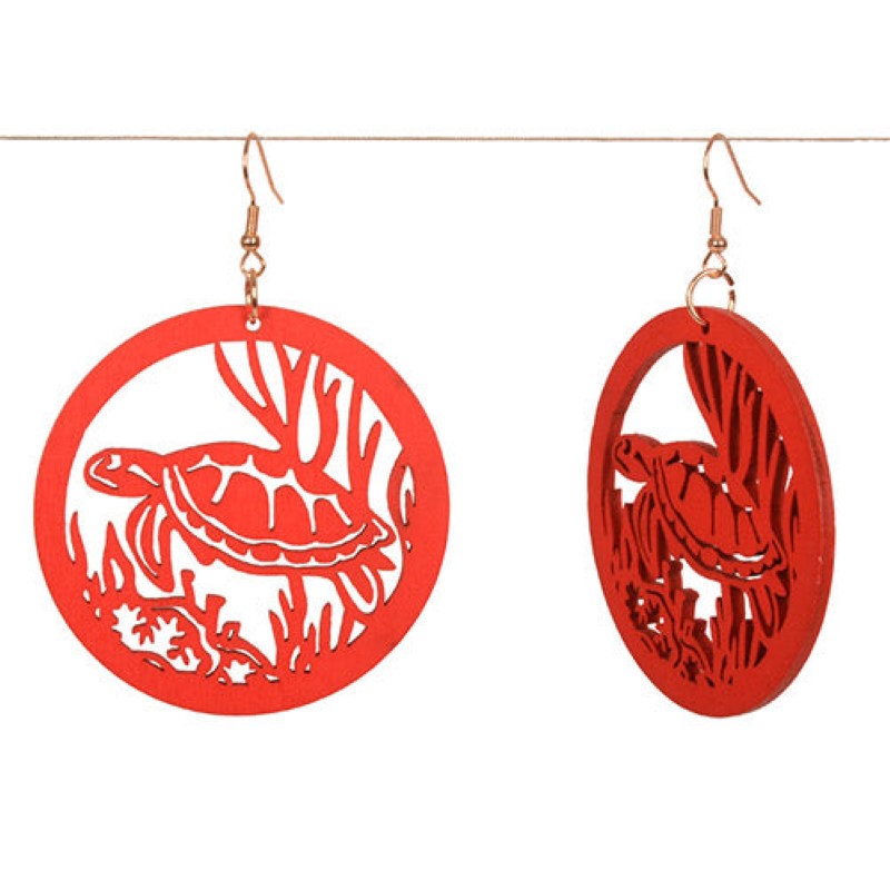 Red Turtle Earrings