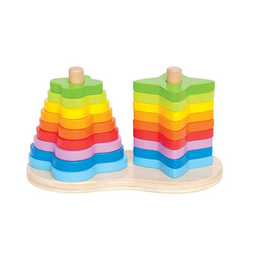 Hape - Double Rainbow Stacker Tower