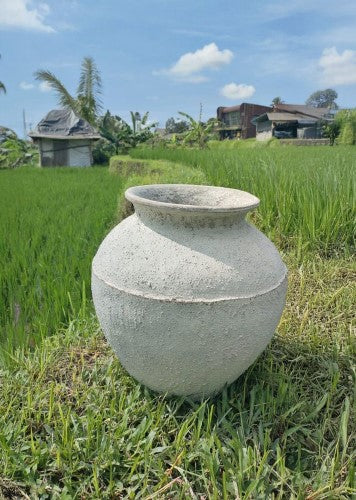 Lombok Urn - Ivy Dappled Whitewash Large (40 x 43cm)