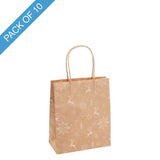 Kraft Paper Bag Reindeer Small Brown Pk10