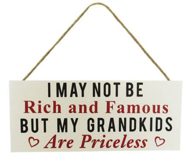 Stylish 24 x 10 cm hanger displaying 'Grandkids', perfect for showcasing love and memories in a grandparent's home.