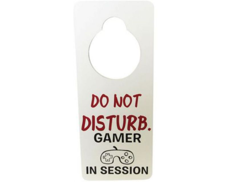 Stylish Gamer Session door sign, 24x10 cm, perfect for indicating deep gaming focus and enhancing your gaming space.