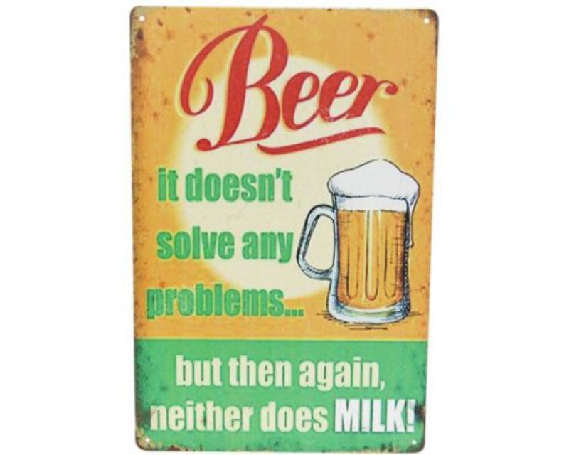 Art Tin Beer Milk