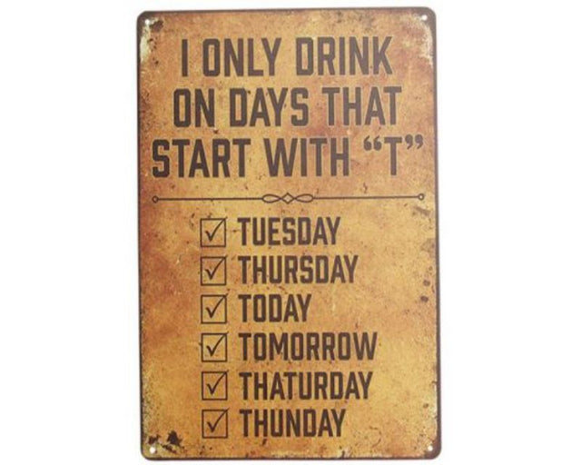 Colorful retro tin sign for daily drinking, measuring 30cm x 20cm, perfect for enhancing home decor.