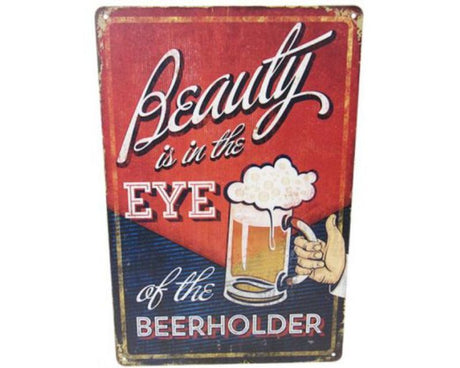 Colorful retro tin sign featuring an eye design, measuring 30cm x 20cm, perfect for eclectic wall decor.