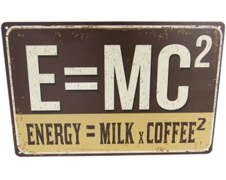 Vibrant retro tin sign featuring coffee-themed art, perfect for kitchens and cafes, measuring 30cm x 20cm.