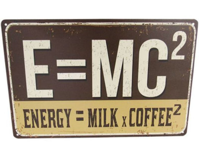 Vibrant retro tin sign featuring coffee-themed art, perfect for kitchens and cafes, measuring 30cm x 20cm.