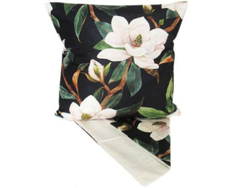 Elegant white lotus design cushion cover, 44x44 cm, perfect for enhancing comfort and style in any room.