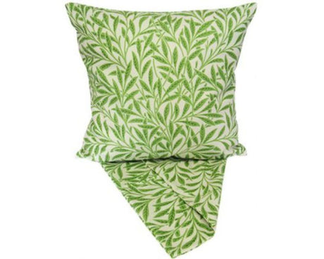 Green cushion cover featuring intricate garden vines design, perfect for adding nature-inspired elegance to home decor.