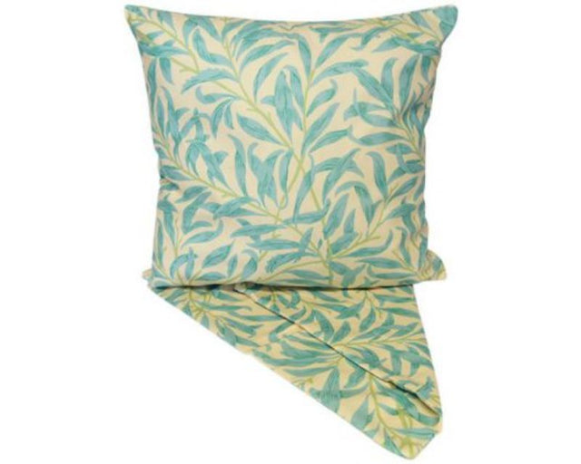 Cushion cover in seagreen with garden vine design, perfect for adding nature-inspired decor to any living space.