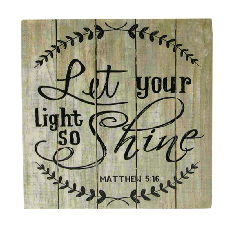 Wall Hanging - Message Tile Light Shine (9.5cm)