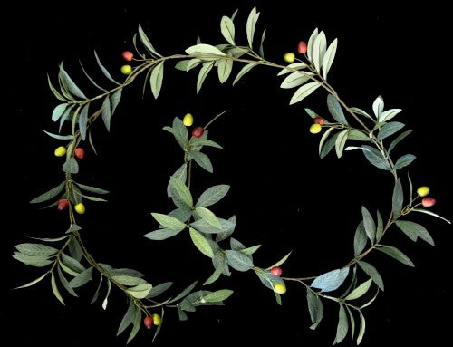 Olive Garland with Berries - 180cm