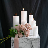 Event Flat Top Pillar Candle 36HR White Unscented