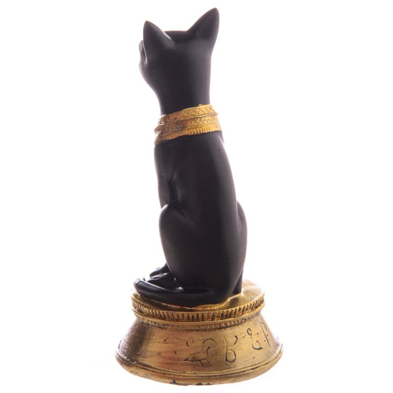 Black & Gold Bastet Wearing Scarab Necklace - Set of 6