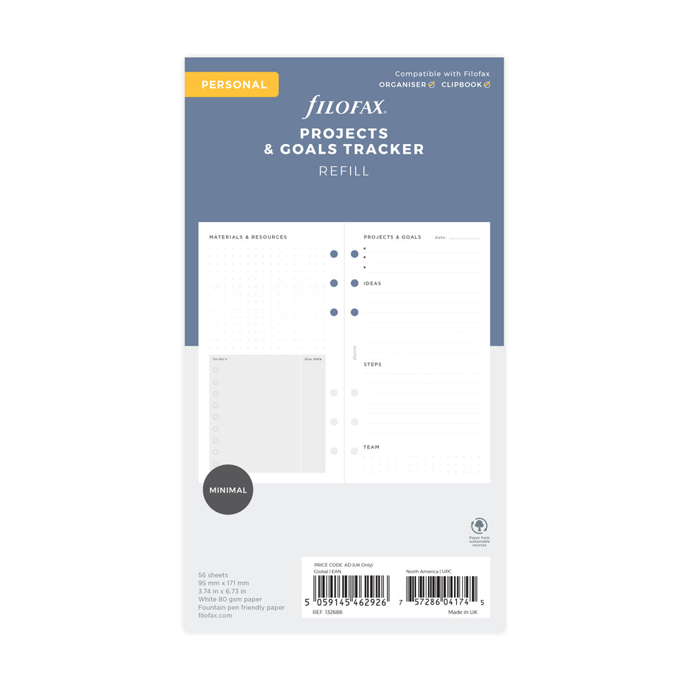 Filofax Organiser Refill Personal Project Management