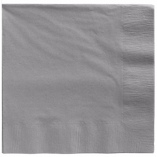 Dinner Napkins Silver 2 Ply - Pack of 20