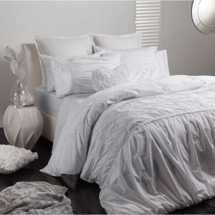 European Pillowcase - Felicity White by Logan & Mason  - CLEARANCE
