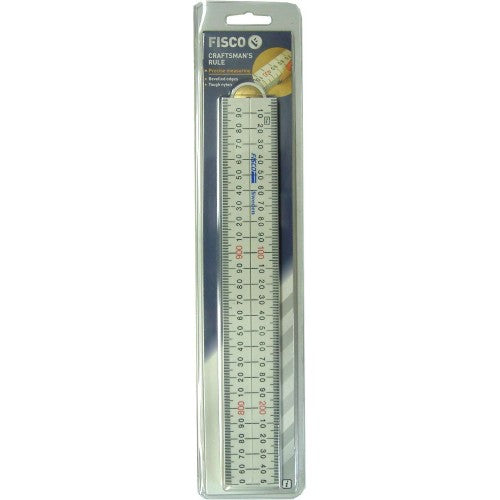 Fisco 1m 4-fold bevel edge ruler made of durable ABS plastic, perfect for precise, single-handed measuring.