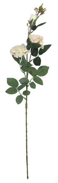 Lifelike 3 Head Rose Branch in luxurious Champagne hue, measuring 92cm tall, perfect for elegant decor and floral arrangements.