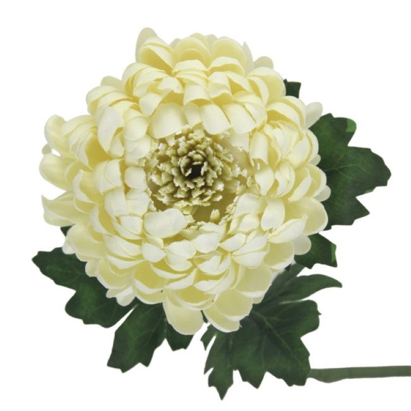 Artificial Flowers - Single Stem Chrysanthemum in Cream 57cmH
