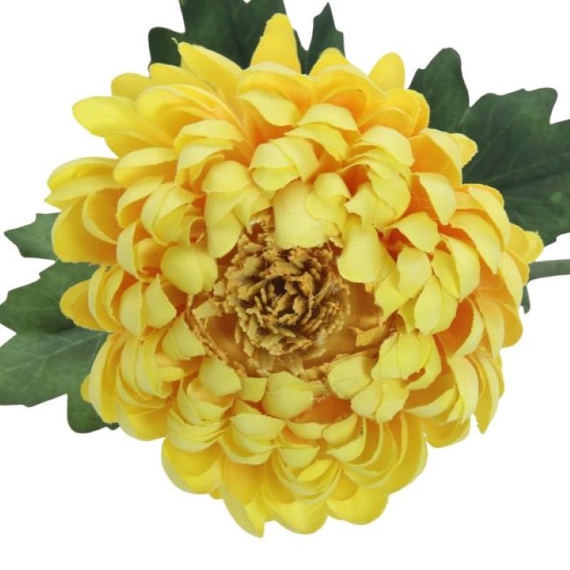 Vibrant yellow artificial chrysanthemum stem, 57cmH, perfect for lifting decor in homes, offices, or events.
