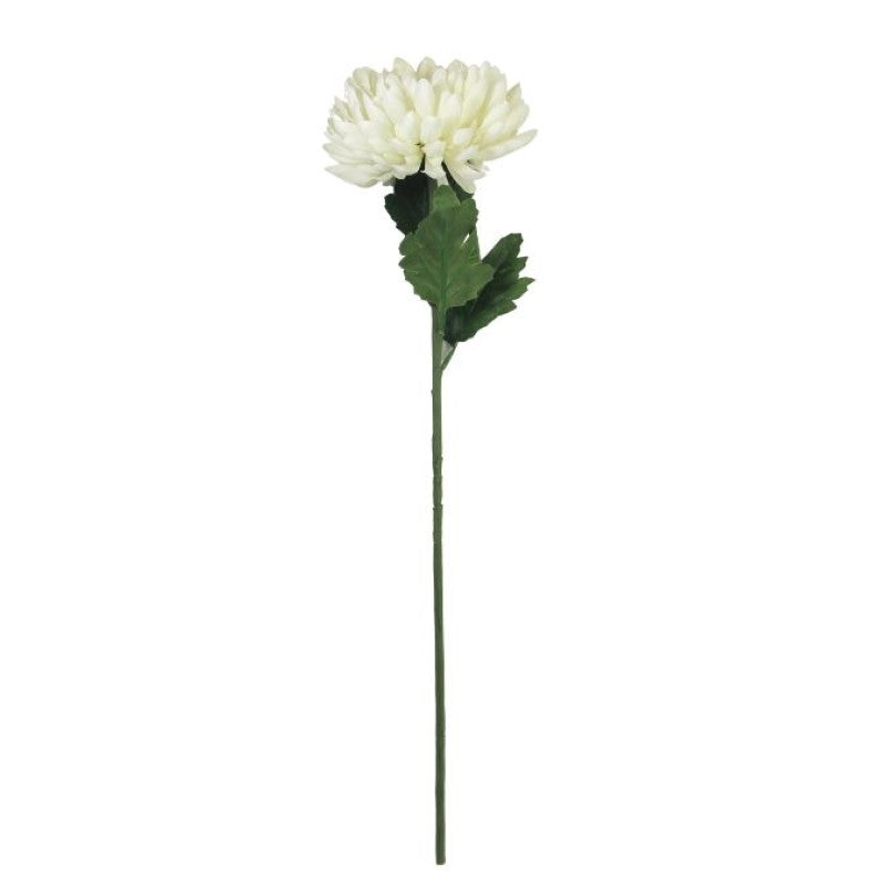Artificial Flowers - Single Stem Chrysanthemum in Cream 56cmH