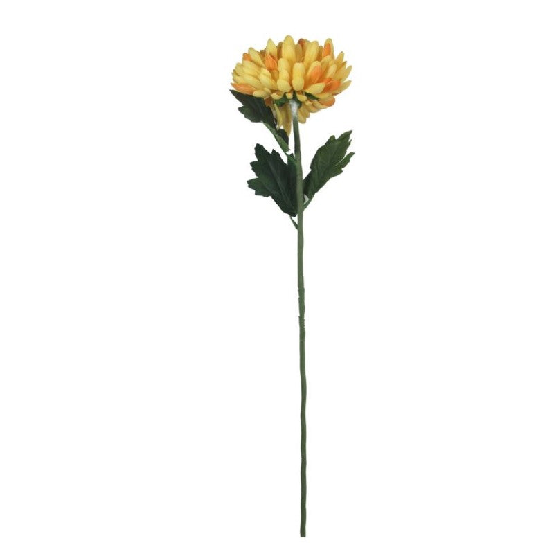 Artificial Flowers - Single Stem Chrysanthemum in Orange 56cmH