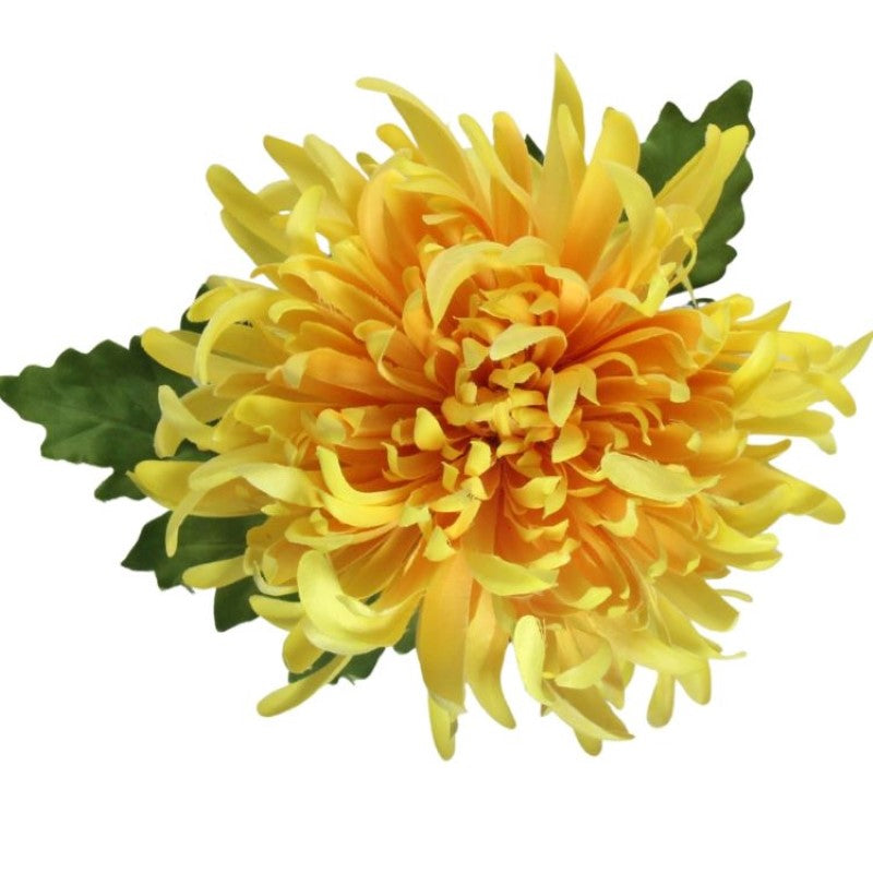 Artificial Flowers - Single Stem Chrysanthemum in Yellow 73cmH