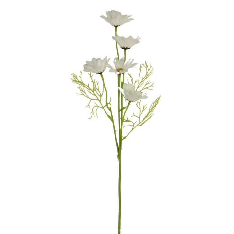 Elegant artificial white daisies on a 48.5 cm branch, perfect for home decor and low-maintenance floral arrangements.