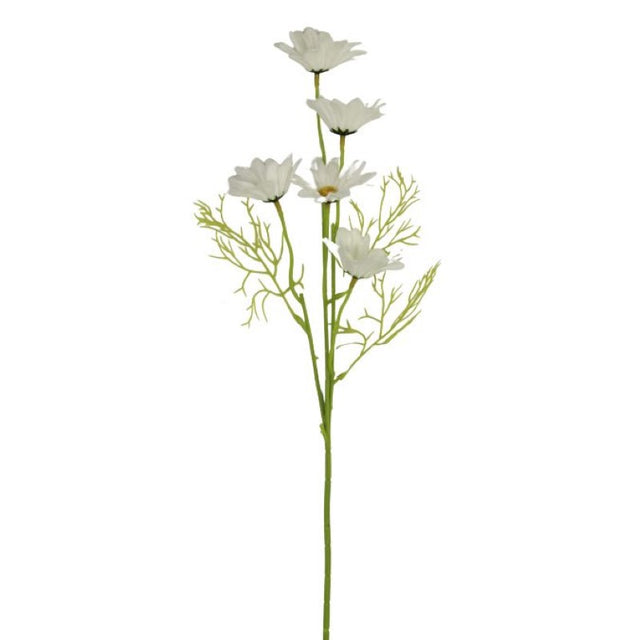 Elegant artificial white daisies on a 48.5 cm branch, perfect for home decor and low-maintenance floral arrangements.