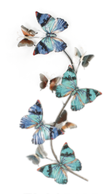 Metal Wall Hanging - Vertical Butterflies