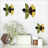 Wall Art - Printed ACM Birds Set Folk Fantail (Set of 3)- Kiwiana