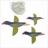 Wall Art - Printed ACM Birds Set Folk Pukeko (Set of 3)- Kiwiana