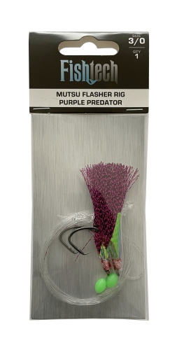 Fishtech 3/0 Mutsu Economy Flasher Rig - Purple Predator