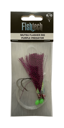 Fishtech 6/0 Mutsu Economy Flasher Rig - Purple Predator