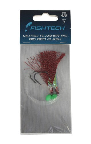 Fishtech 4/0 Mutsu Economy Flasher Rig - Red n Ready