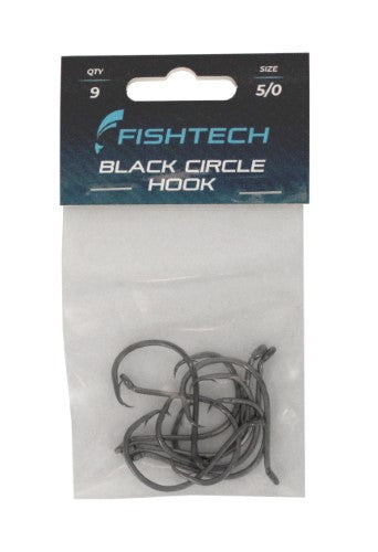 Fishtech Black Circle Hook 5/0 (9 per pack)